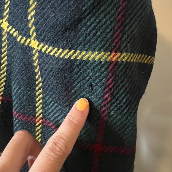 Vtg 90s Wool Blazer & Skirt 2-Pc Suit Size 10 Plaid Academia Professor Holiday - Picture 6 of 16